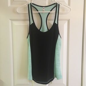 Soffe Black and aqua work out / Gym tank top